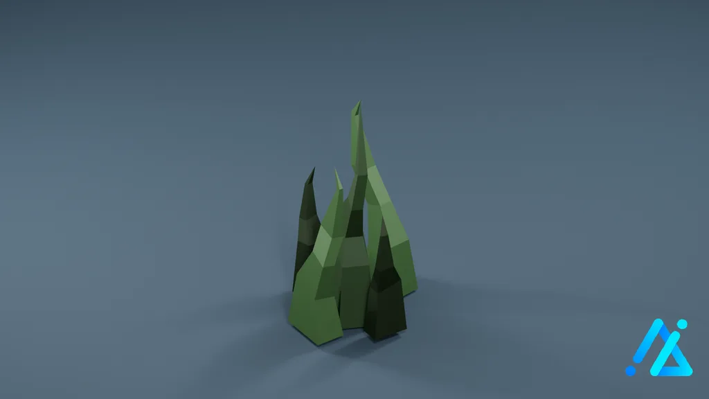 Low-Poly Grass Clump 01 A — 3D model preview