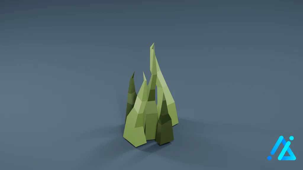 Low-Poly Grass Clump 01 B 13 — 3D model preview