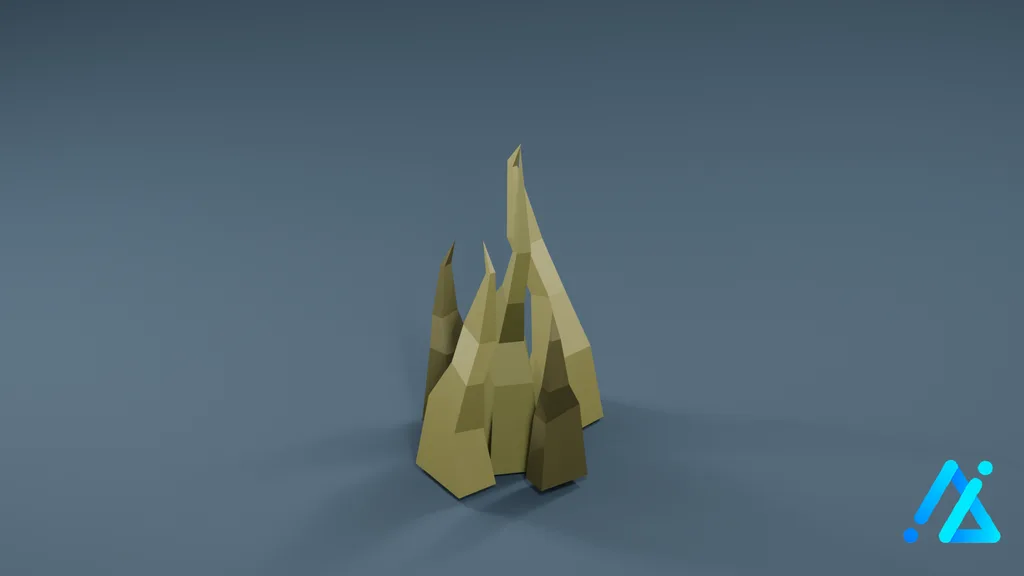 Low-Poly Grass Clump 01 C 10 — 3D model preview