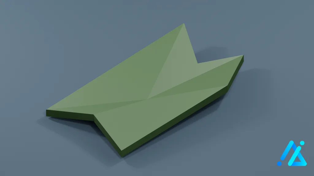 Low-Poly Grass Terrain Piece 02 — 3D model preview