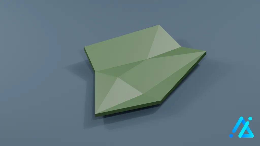 Low-Poly Grass Terrain Piece 04 — 3D model preview