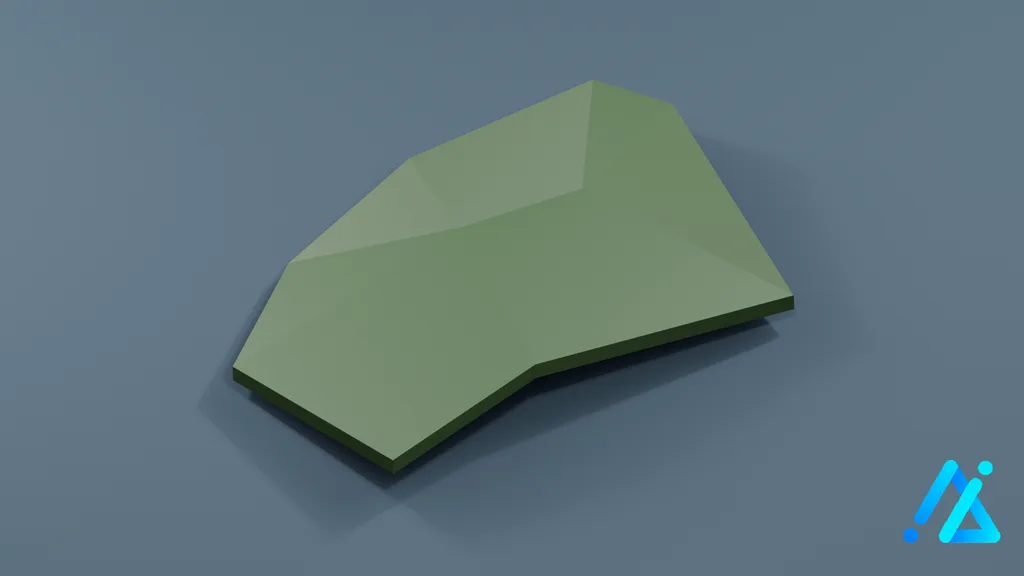 Low-Poly Grass Terrain Piece 05 — 3D model preview