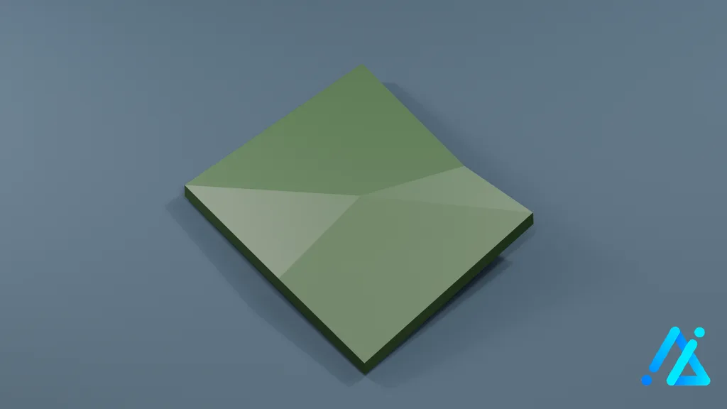Low-Poly Grass Terrain Piece 06 — 3D model preview