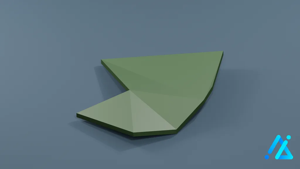 Low-Poly Grass Terrain Piece 07 — 3D model preview