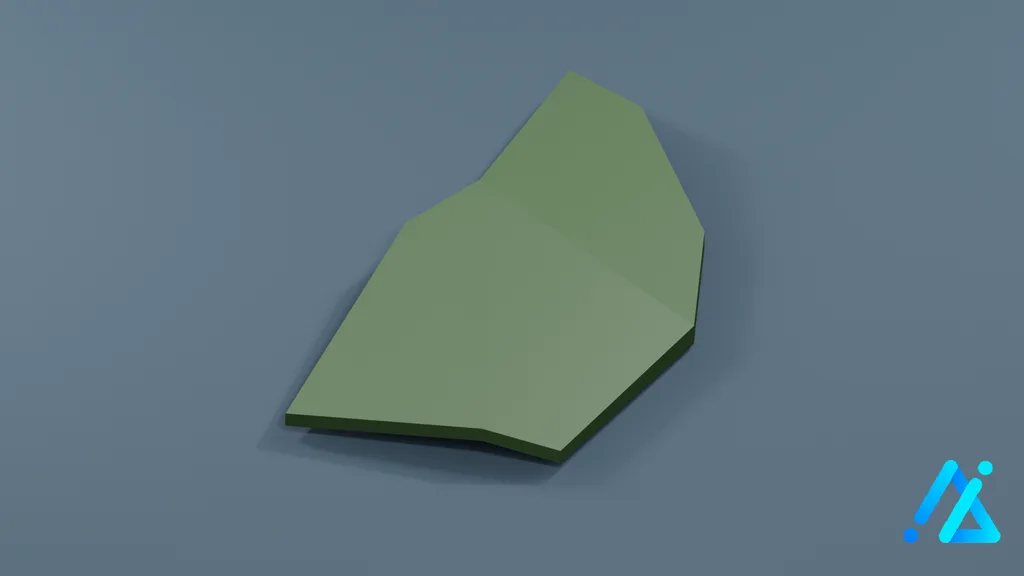 Low-Poly Grass Terrain Piece 08 — 3D model preview