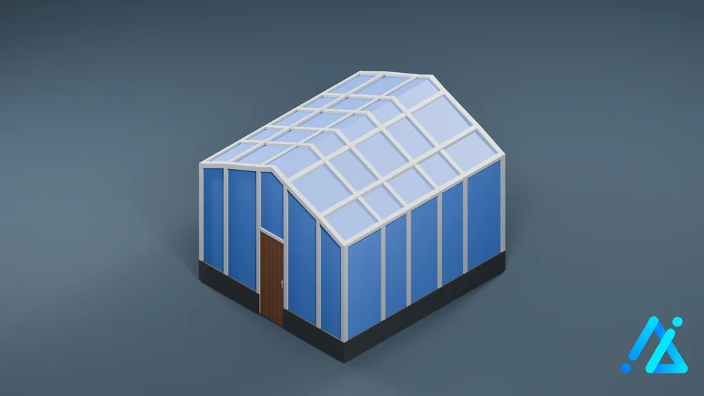 Low-Poly Greenhouse 01 A — 3D model preview