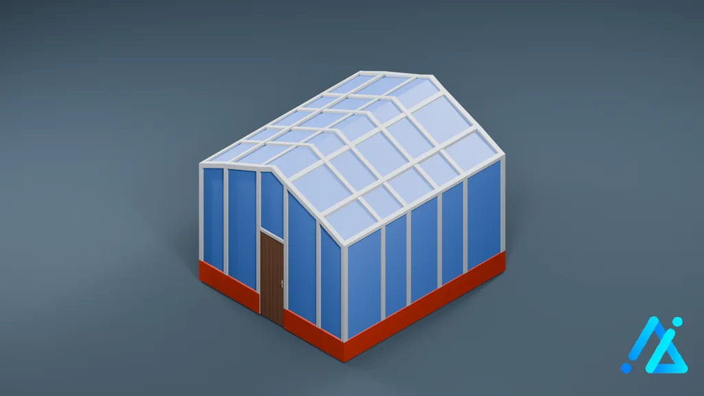 Low-Poly Greenhouse 01 B — 3D model preview