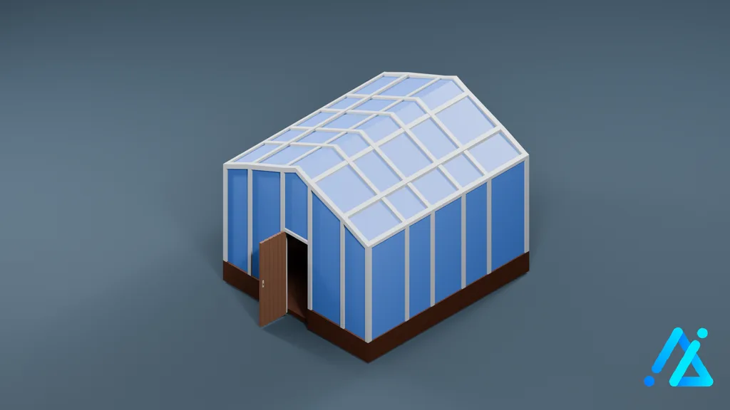 Low-Poly Greenhouse 01 C — 3D model preview