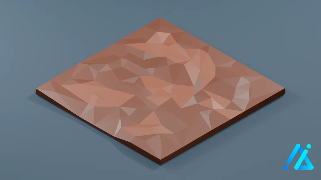 Low-Poly Ground Terrain Tile 01 B — 3D model preview