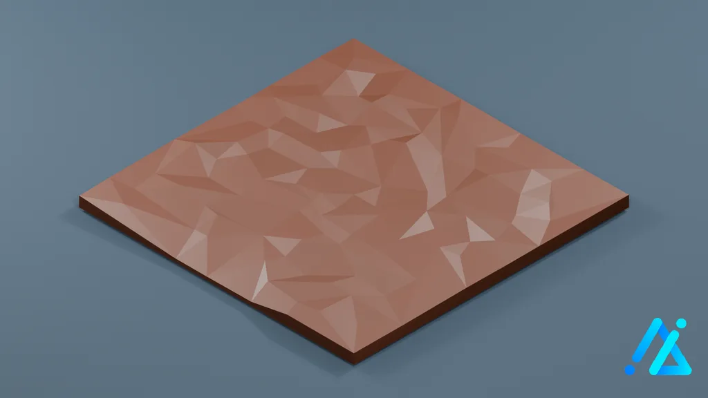 Low-Poly Ground Terrain Tile 01 C — 3D model preview