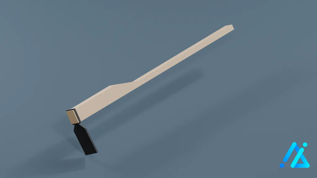 Low-Poly Garden Hoe — 3D model preview