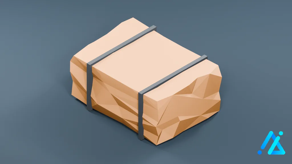 Low-Poly Hay Bale 01 — 3D model preview