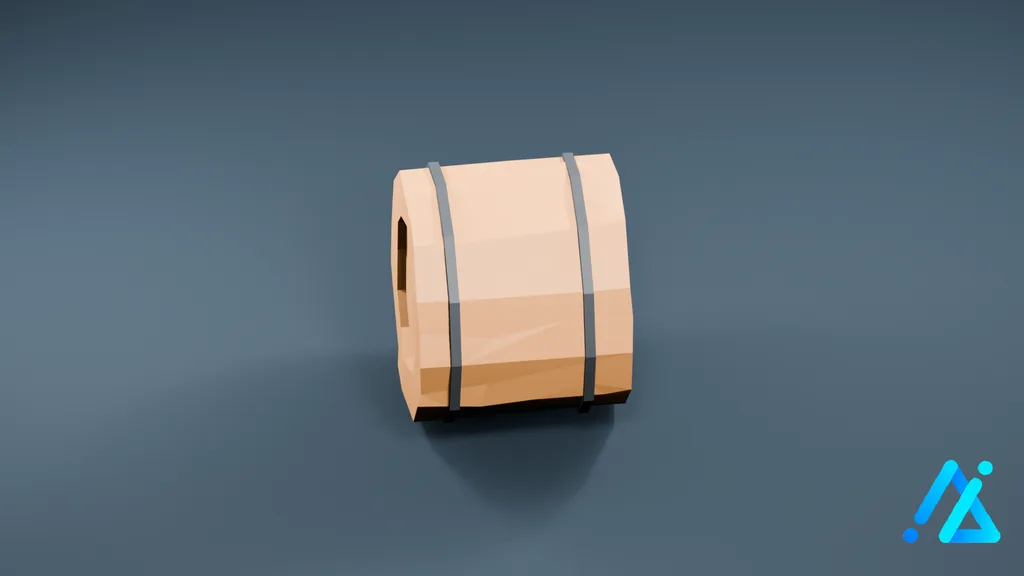 Low-Poly Hay Bale 02 — 3D model preview