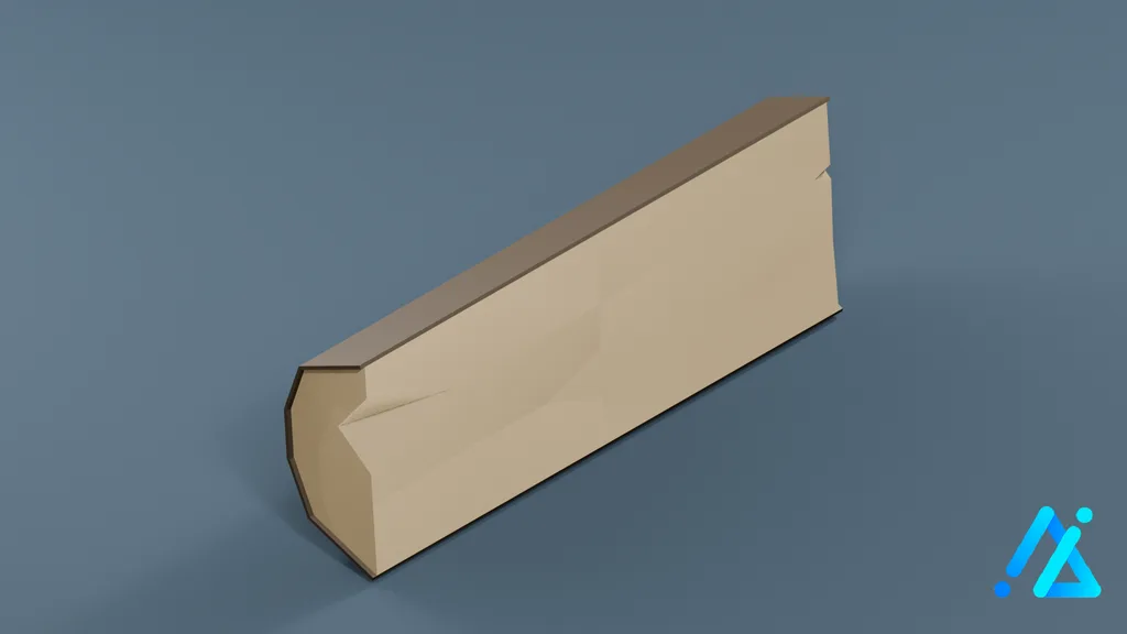 Low-Poly Cut Log 02 — 3D model preview