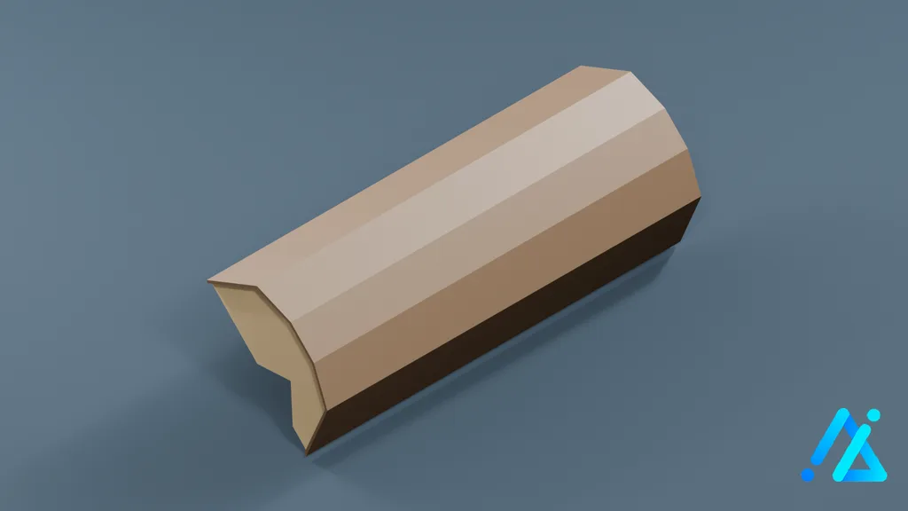 Low-Poly Cut Log 08 — 3D model preview