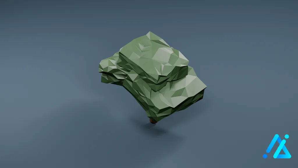 Low-Poly Oak Tree 01 A — 3D model preview