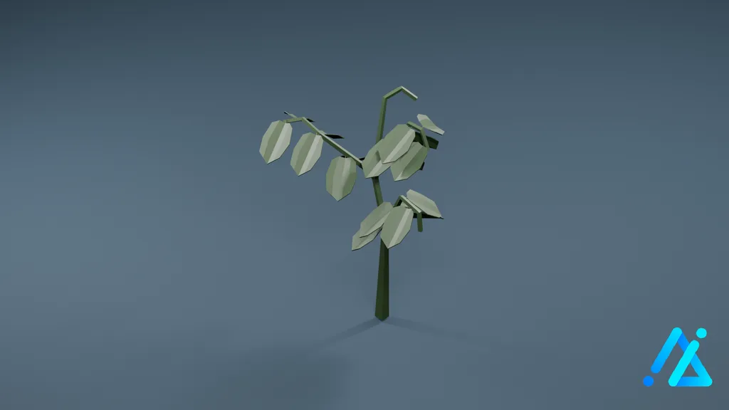Low-Poly Potato Bush 01 A — 3D model preview