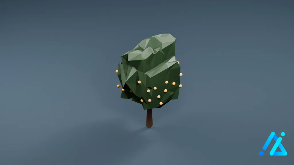 Low-Poly Pear Tree 01 A — 3D model preview