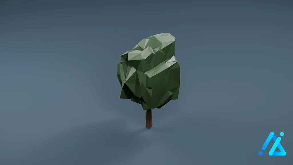 Low-Poly Pear Tree 01 B — 3D model preview