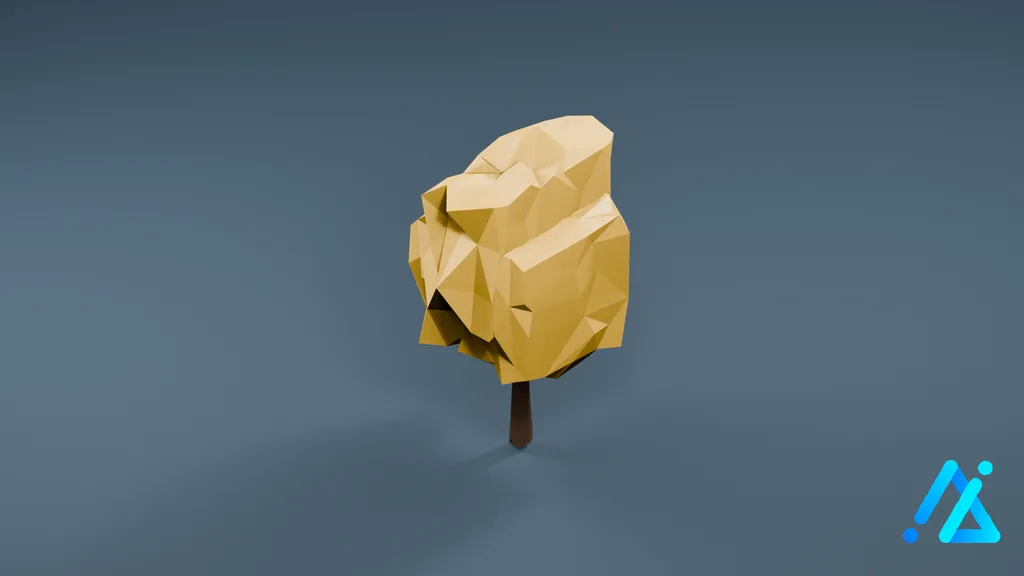 Low-Poly Pear Tree 01 C — 3D model preview