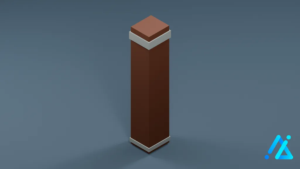 Low-Poly Structural Pillar 02 B — 3D model preview