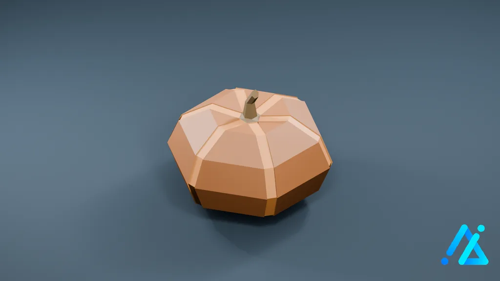 Low-Poly Orange Pumpkin — 3D model preview