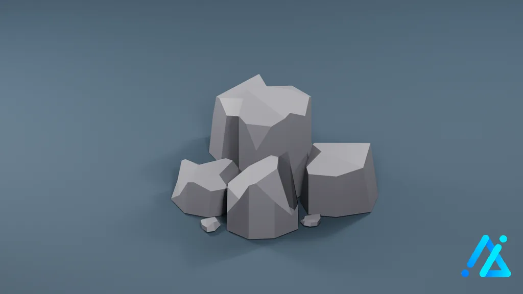 Low-Poly Rocks 01 A — 3D model preview