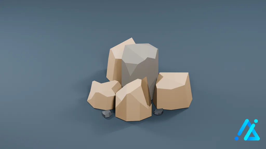 Low-Poly Rocks 01 B — 3D model preview