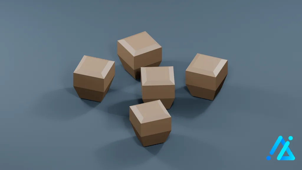 Low-Poly Small Faceted Prop Set 01 — 3D model preview