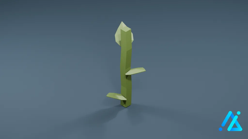 Low-Poly Young Crop Sprout 01 A — 3D model preview