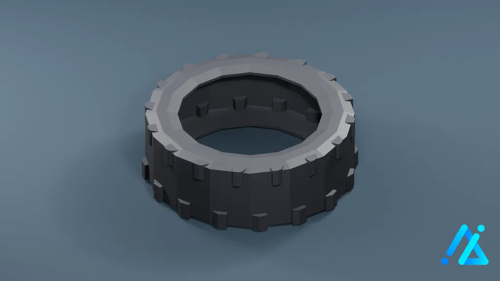 Low-Poly Tire 02 — 3D model preview