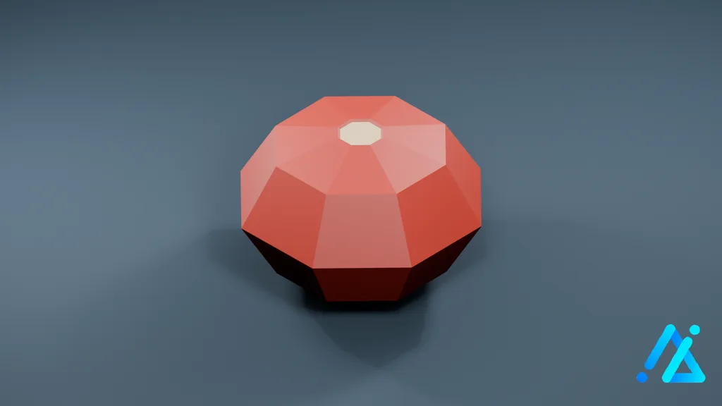 Low-Poly Red Tomato — 3D model preview