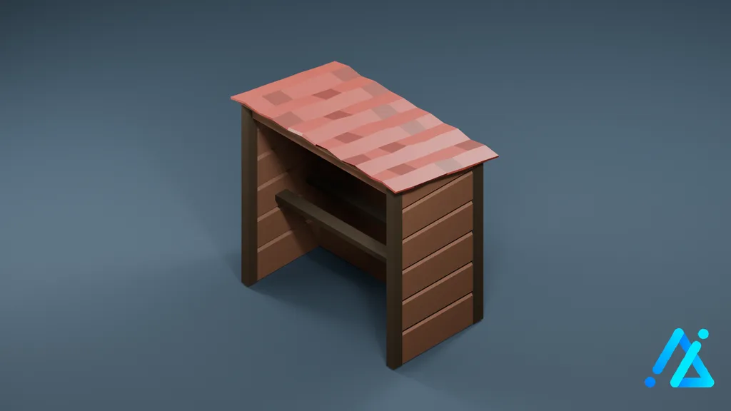 Low-Poly Farm Trade Stall 01 A — 3D model preview
