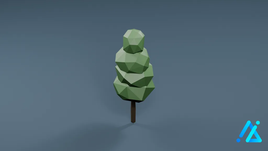 Low-Poly Tree 01 E 1 — 3D model preview