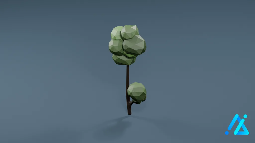 Low-Poly Tree 01 J 1 — 3D model preview