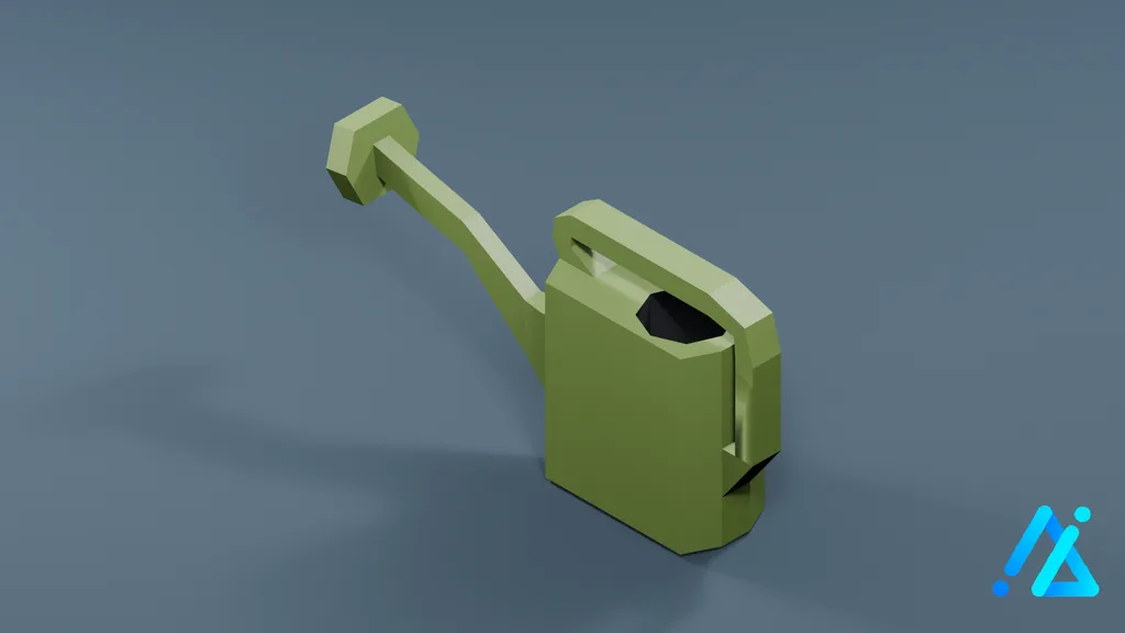 Low-Poly Watering Can 01 A — 3D model preview