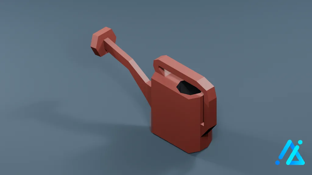 Low-Poly Watering Can 01 B — 3D model preview