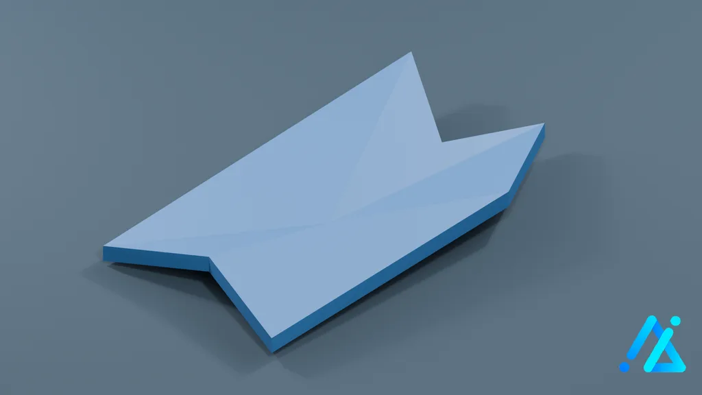 Low-Poly Water Terrain Piece 02 — 3D model preview