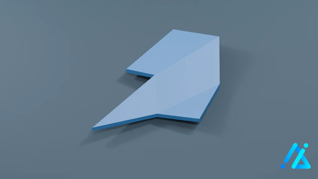 Low-Poly Water Terrain Piece 03 — 3D model preview