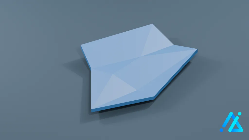 Low-Poly Water Terrain Piece 04 — 3D model preview