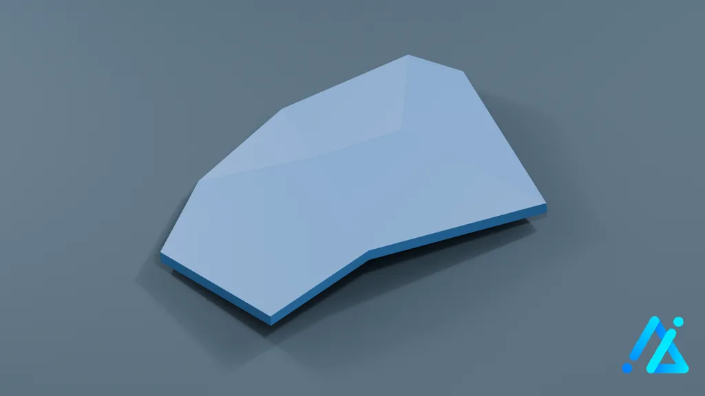 Low-Poly Water Terrain Piece 05 — 3D model preview