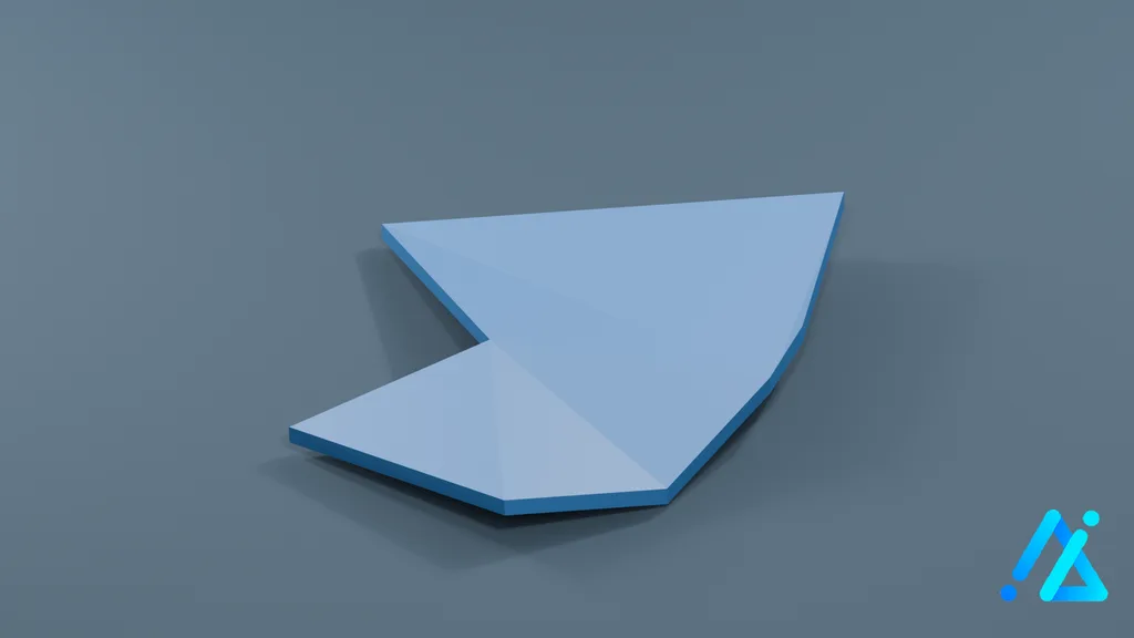 Low-Poly Water Terrain Piece 07 — 3D model preview