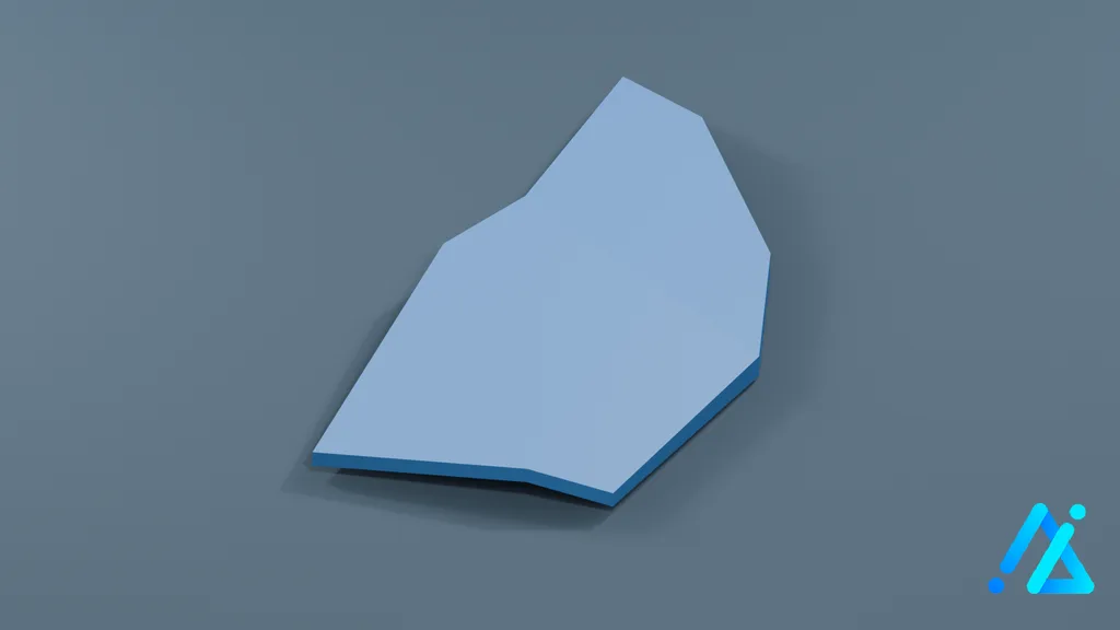 Low-Poly Water Terrain Piece 08 — 3D model preview