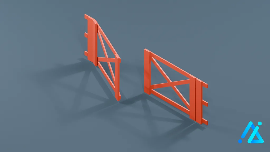 Low-Poly Farm Gate 01 B — 3D model preview