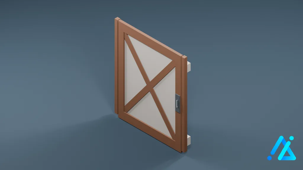 Low-Poly Farm Gate 03 A — 3D model preview