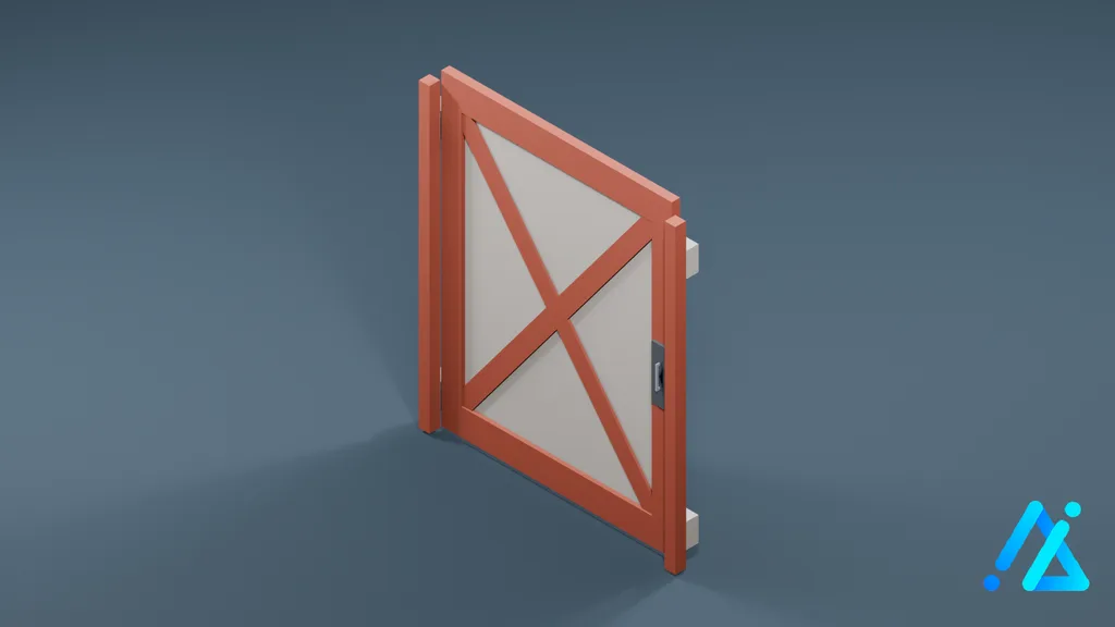 Low-Poly Farm Gate 03 B — 3D model preview