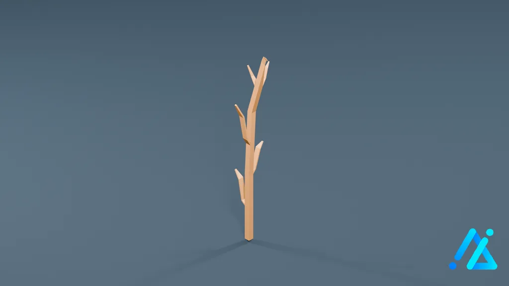 Low-Poly Withered Sprout 01 — 3D model preview