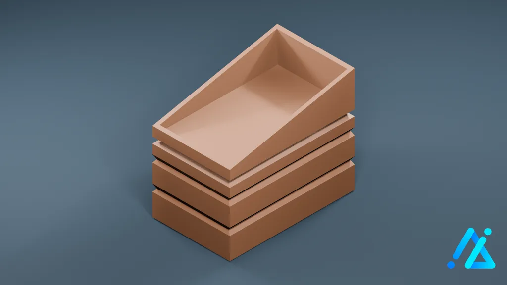 Low-Poly Wooden Box 01 — 3D model preview