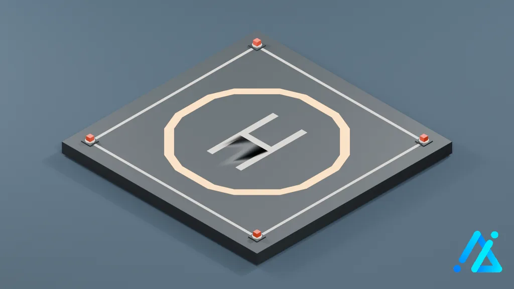 Low-Poly Helipad Platform — 3D model preview