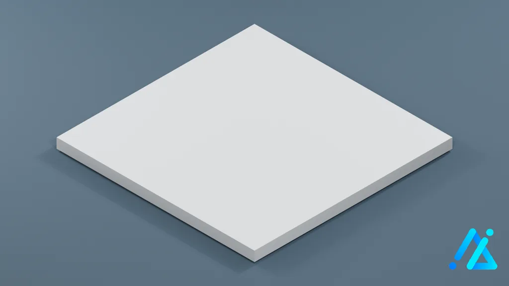 Low-Poly White Square Floor Tile — 3D model preview